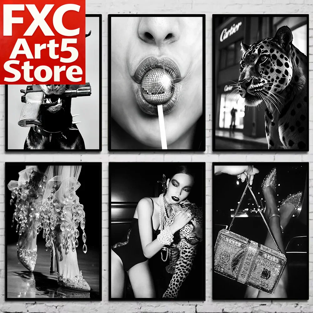 Vintage Fashion Photography - 1PC Affiche de photographie vintage sans