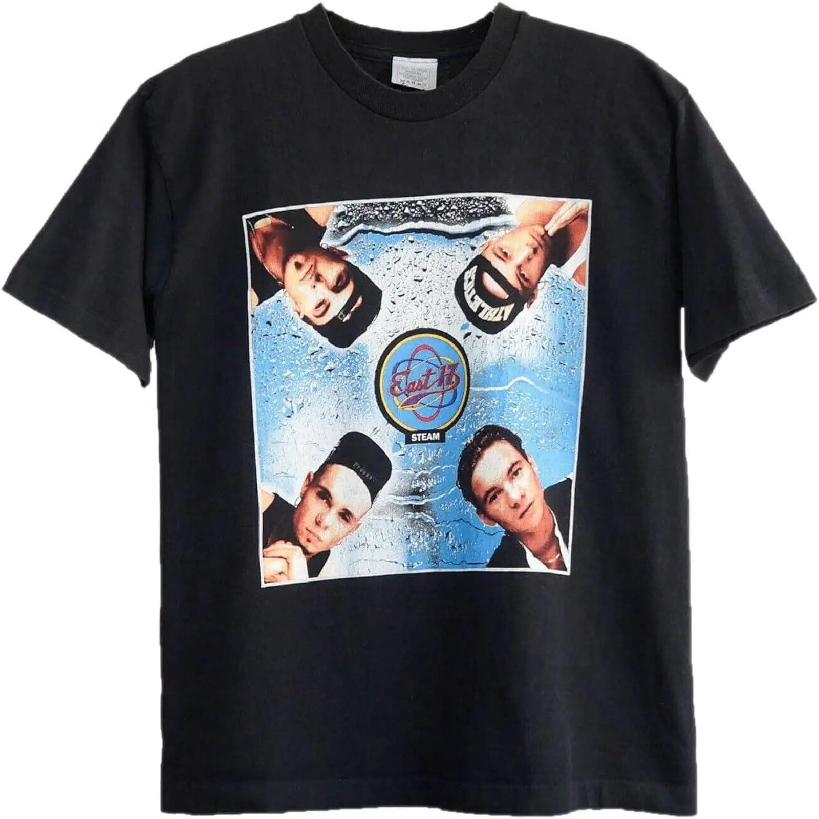 Vintage Fashion Uk - T-shirt vintage noir délavé pour homme,