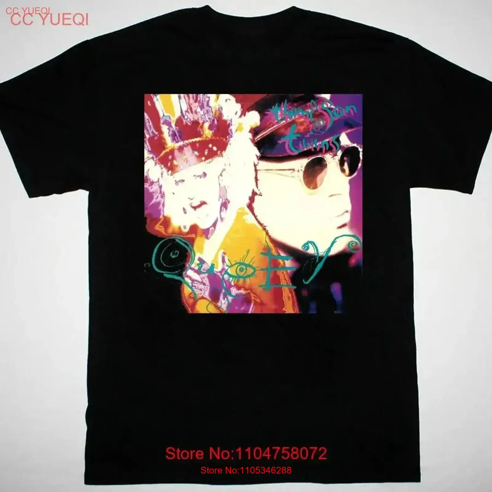 Vintage Queer Fashion - T-shirt noir Queer Album Thompson Twins,