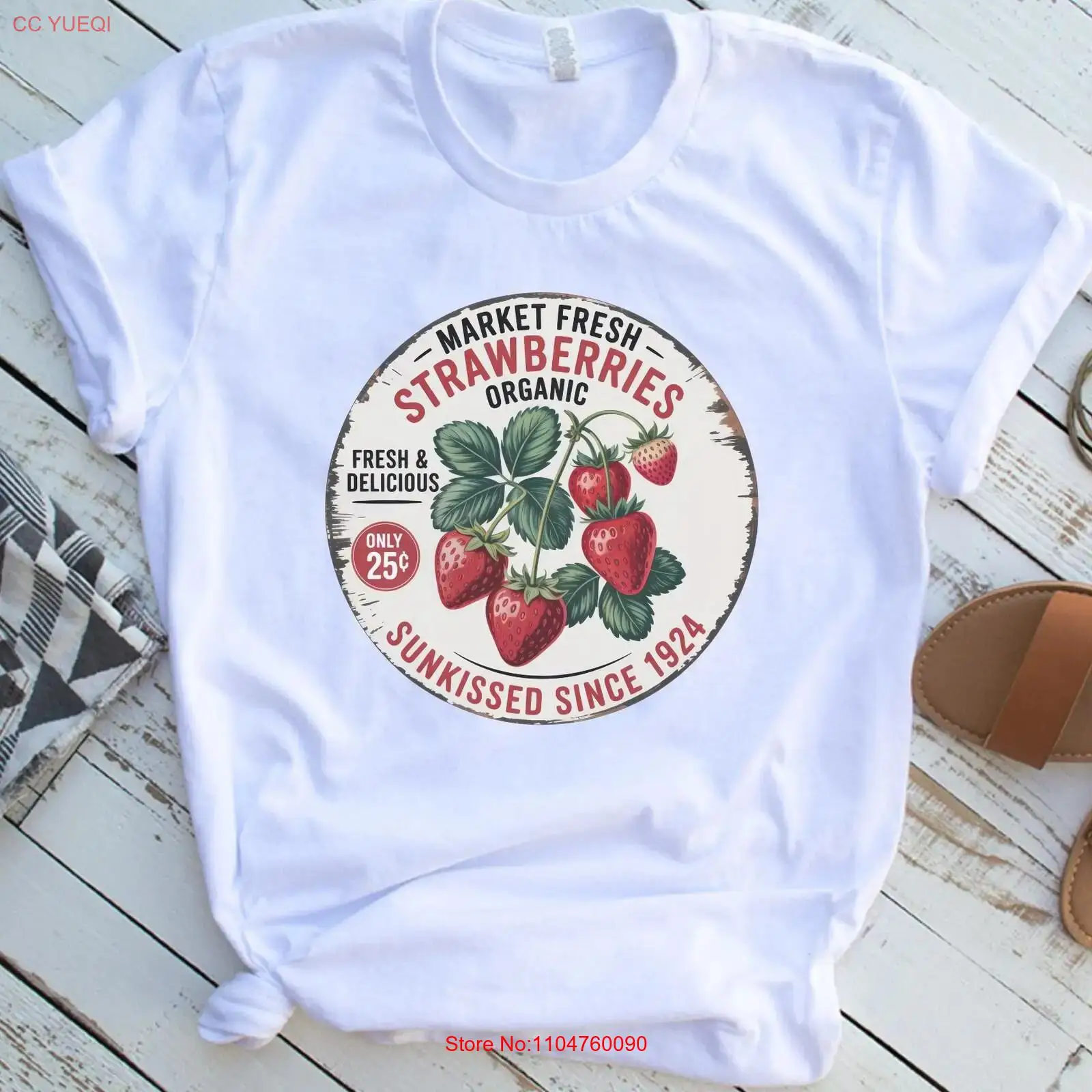 Vintage Fashion Market - T-shirt vintage fraîcheur fraises – Marché