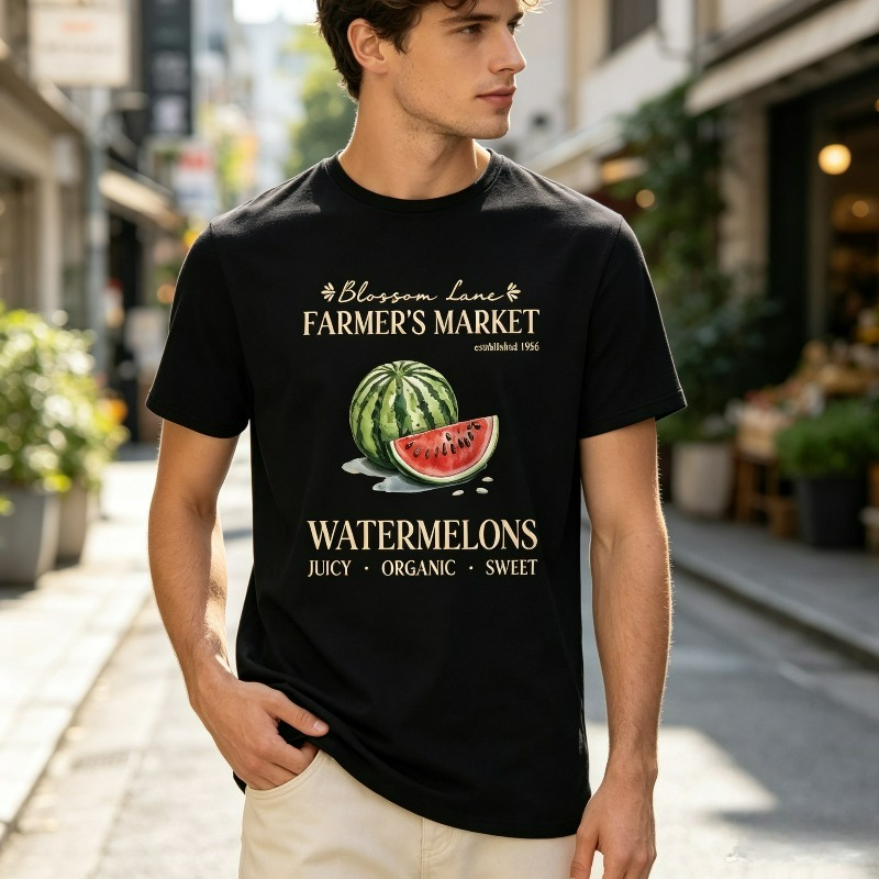 Vintage Fashion Market - T-shirt Watermelon Farmer Market pour hommes,