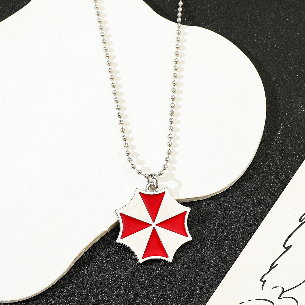 Vintage Fashion Aesthetic - Collier pendentif parapluie rouge vintage, accessoire