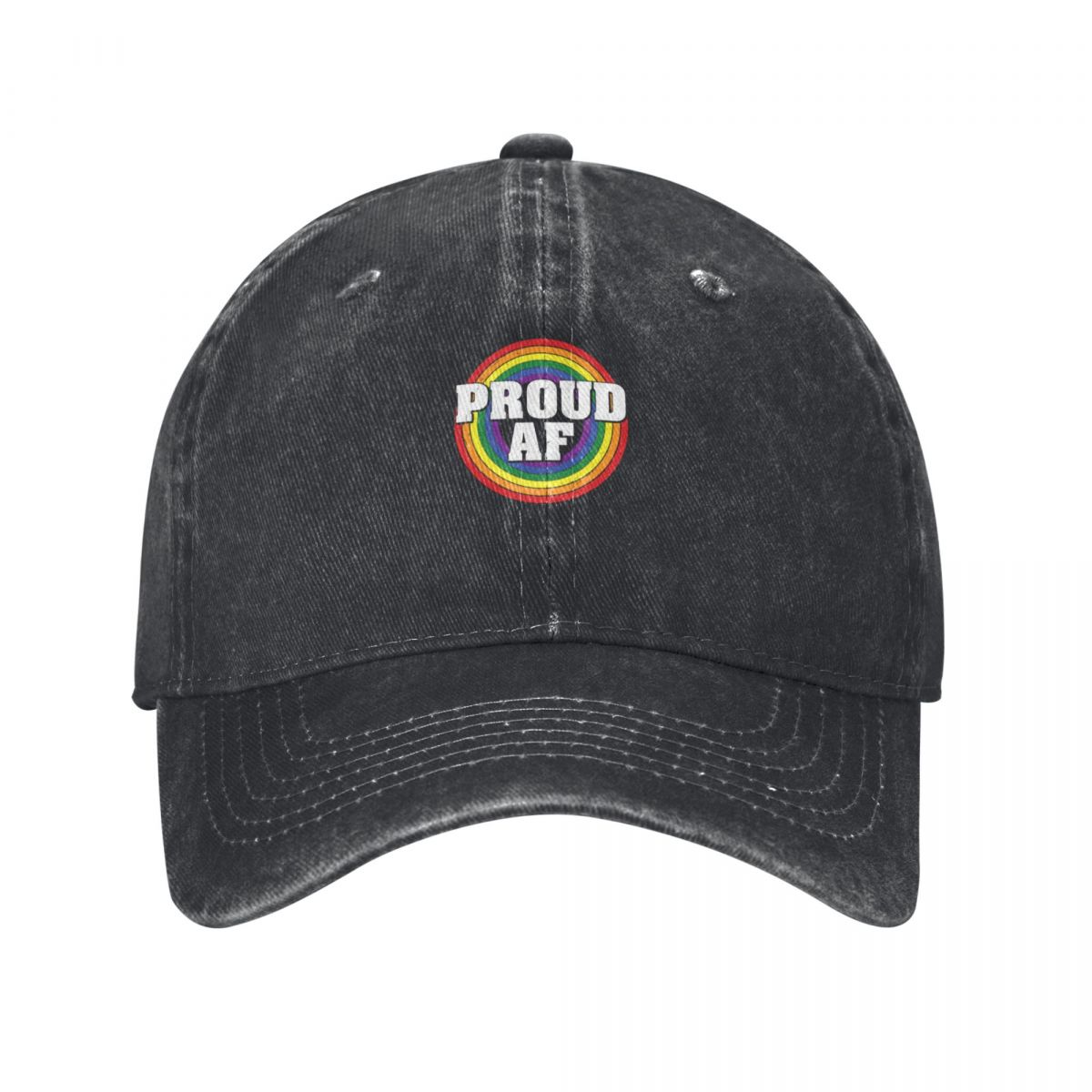 Vintage Queer Fashion - Casquette de baseball vintage arc-en-ciel LGBT,