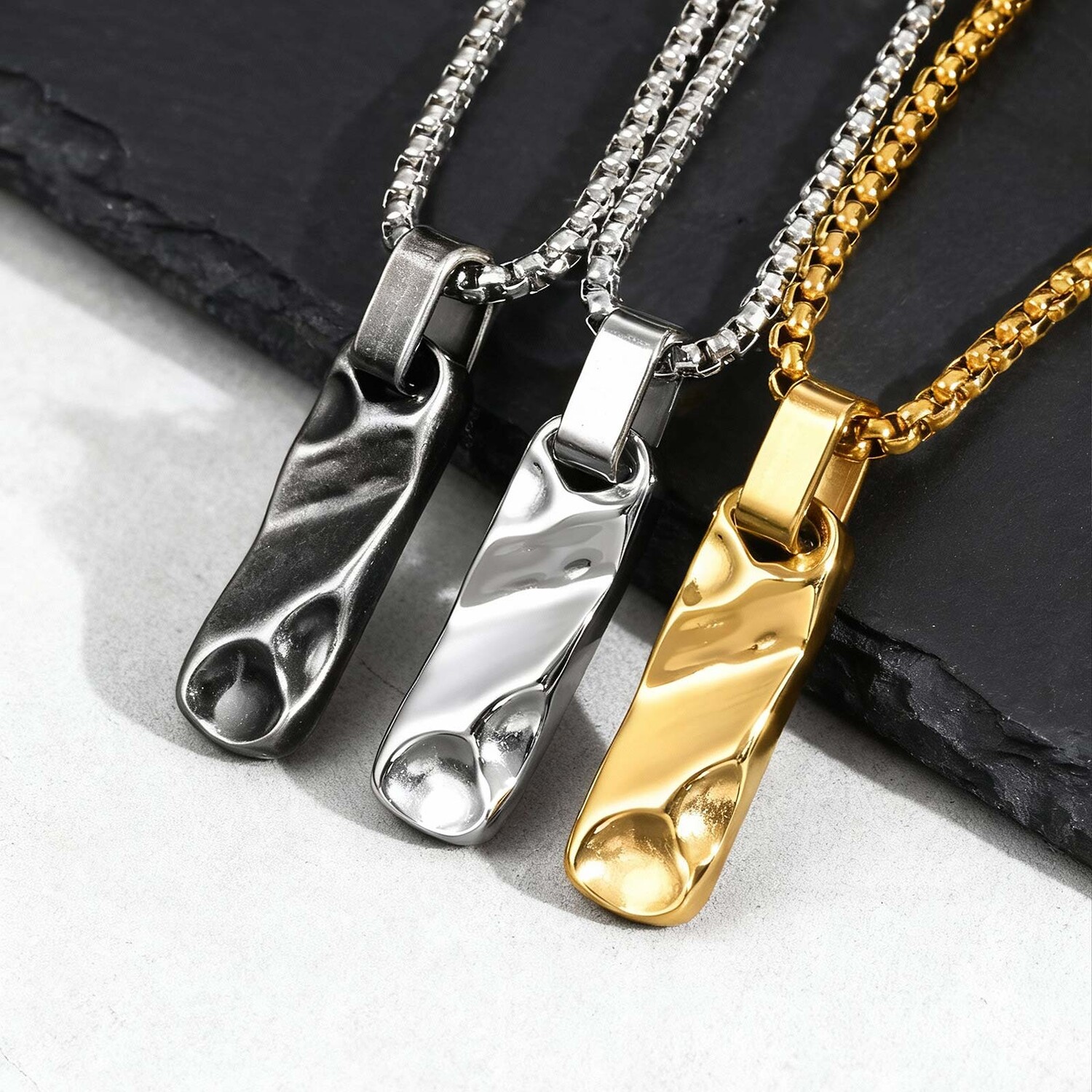 Vintage Fashion Tags - Petits colliers avec pendentif Dogtag pour
