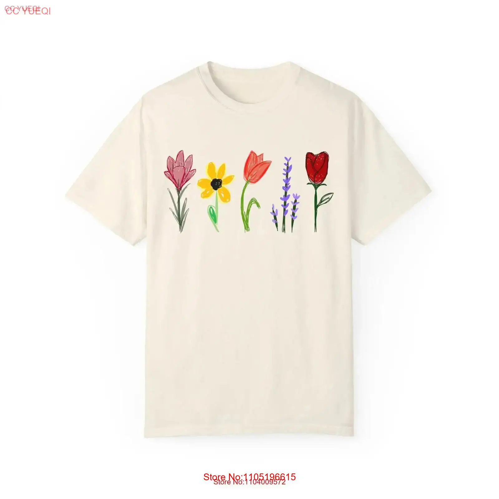 Vintage Fashion Drawings - Floral Doodle t-shirt mignon dessin infirmière