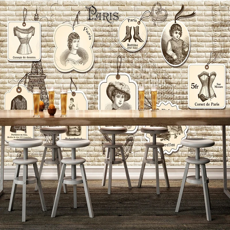 Vintage Fashion Tags - Papier peint photo 3D mural style