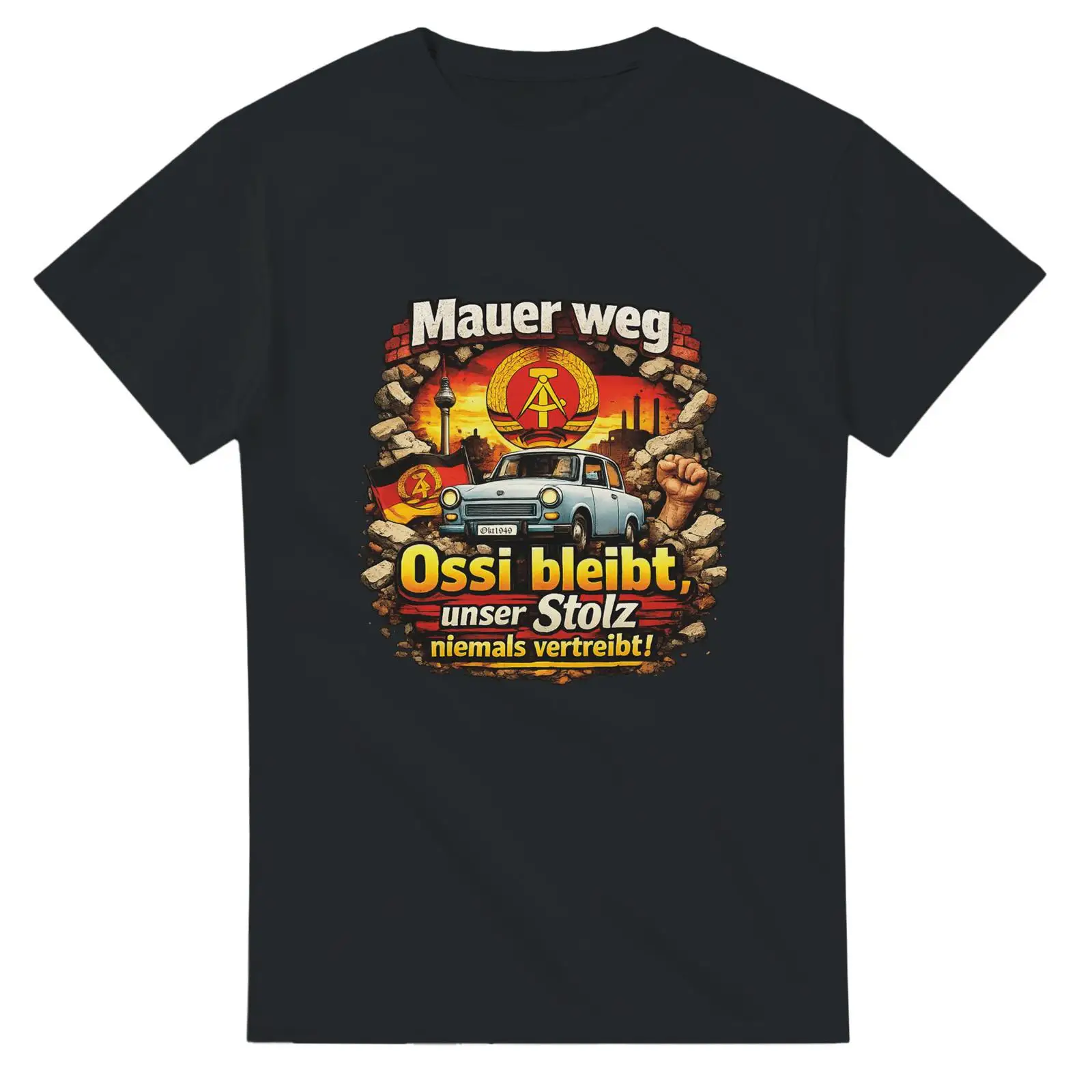 Vintage Fashion Berlin - T-shirt rétro Mauer Weg Ossi Allemagne