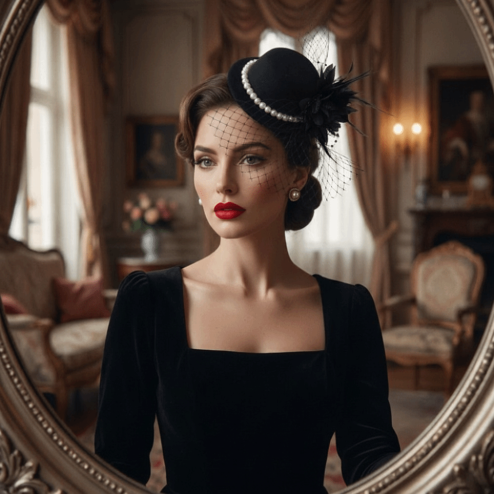 Vintage Fashion Hats - Chapeau Fascinator Vintage Exquis et Élégant