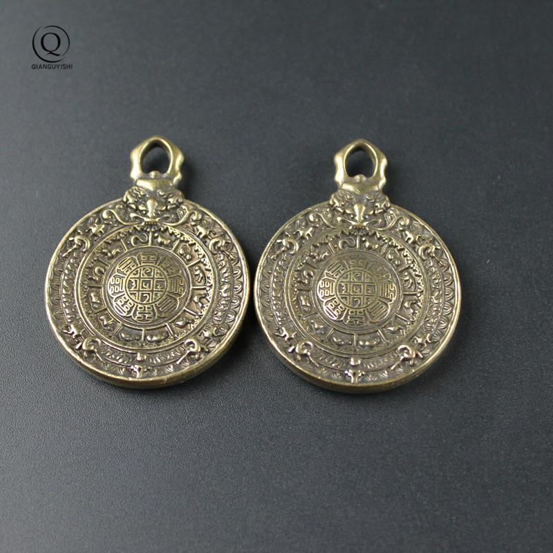 Vintage Fashion Tags - Vintage en laiton bouddhiste Tantra huit