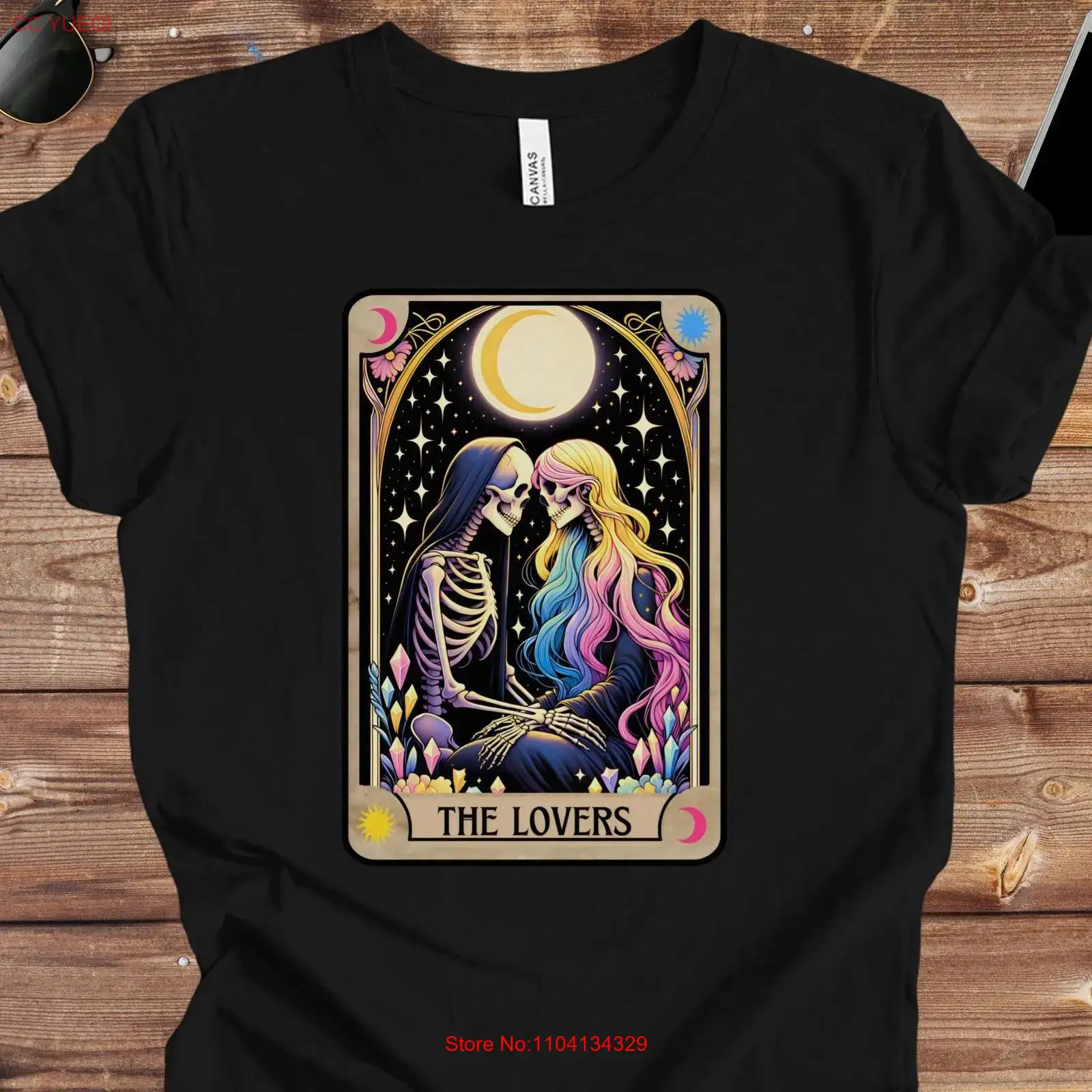 Vintage Queer Fashion - T-shirt Pansexuel Cartes de Tarot Couleurs