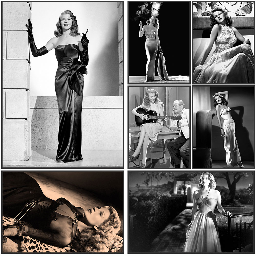 Vintage Fashion Photography - Affiche de Rita Hayworth, noir et