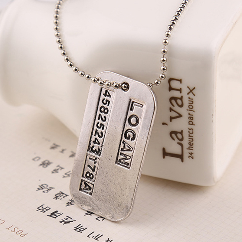 Vintage Fashion Tags - X-Collier en argent pour homme, étiquette