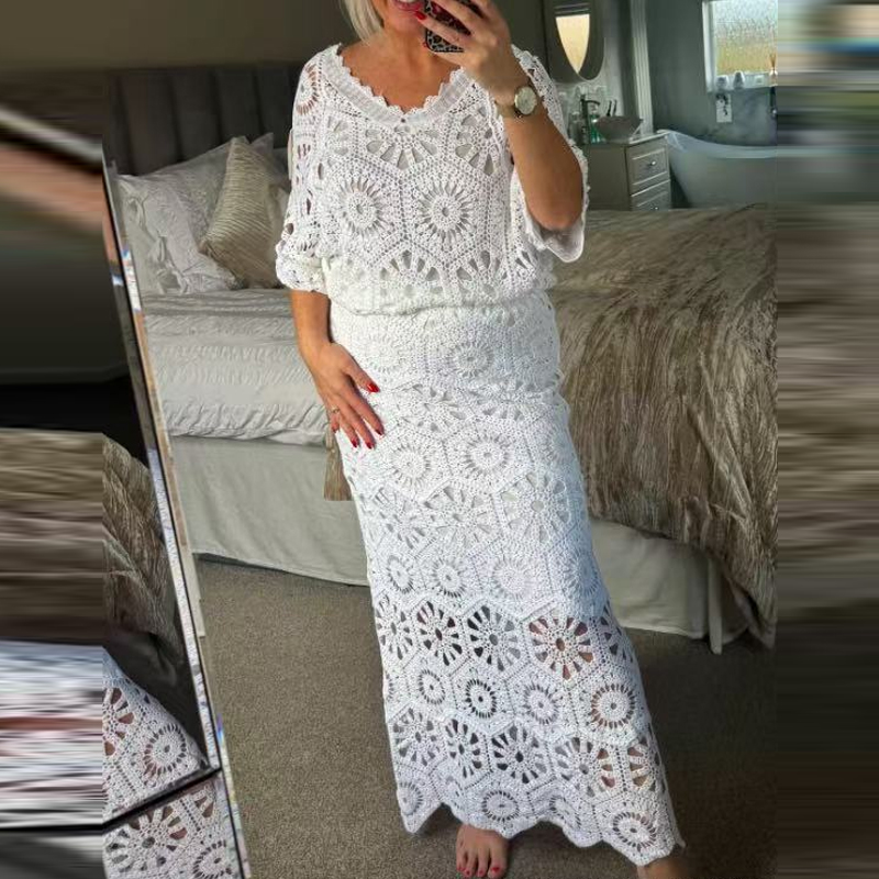 V Vintage Fashion - Ensemble 2 pièces élégant décontracté pour