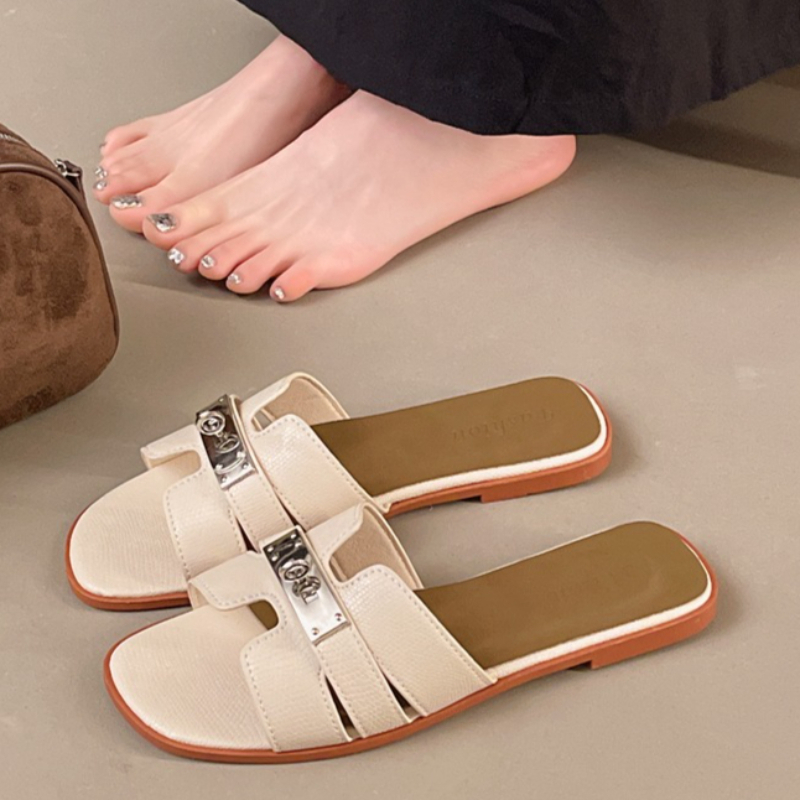 Sandales carrées à bout ouvert - Vintage Fashion Aesthetic avis et prix