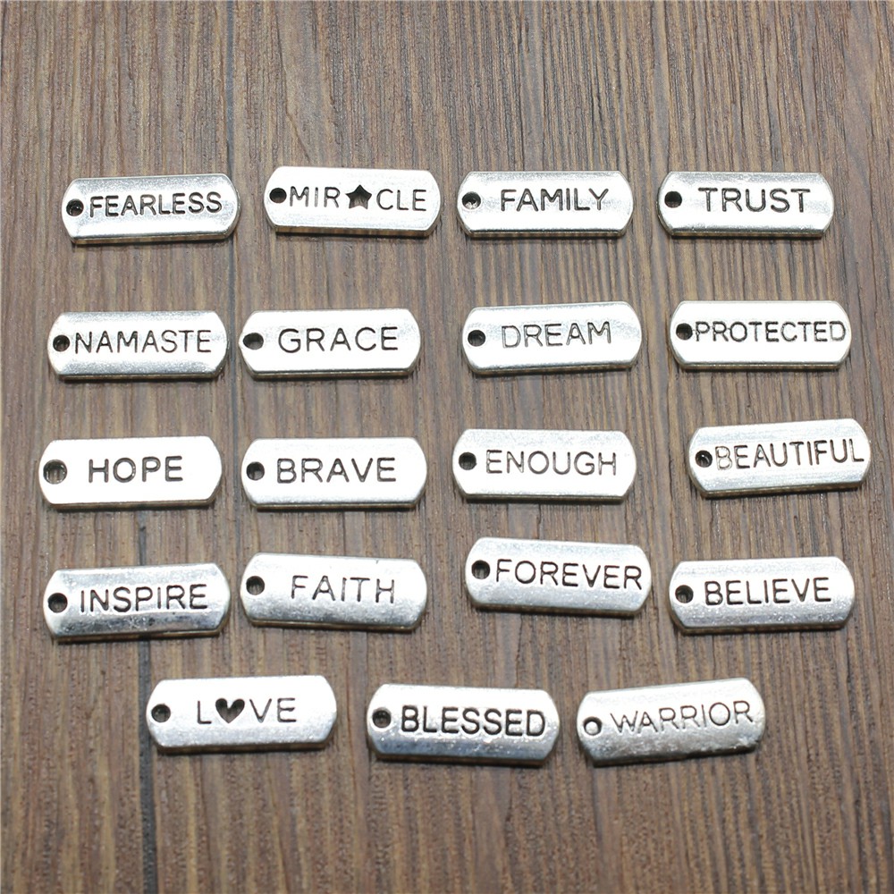 10 pièces mots Tags pendentif  - Vintage Fashion Tags avis et prix