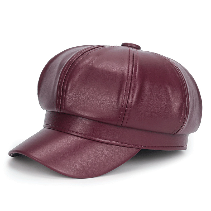 Chapeau d'hiver en cuir PU noi - Vintage Fashion Hats avis et prix