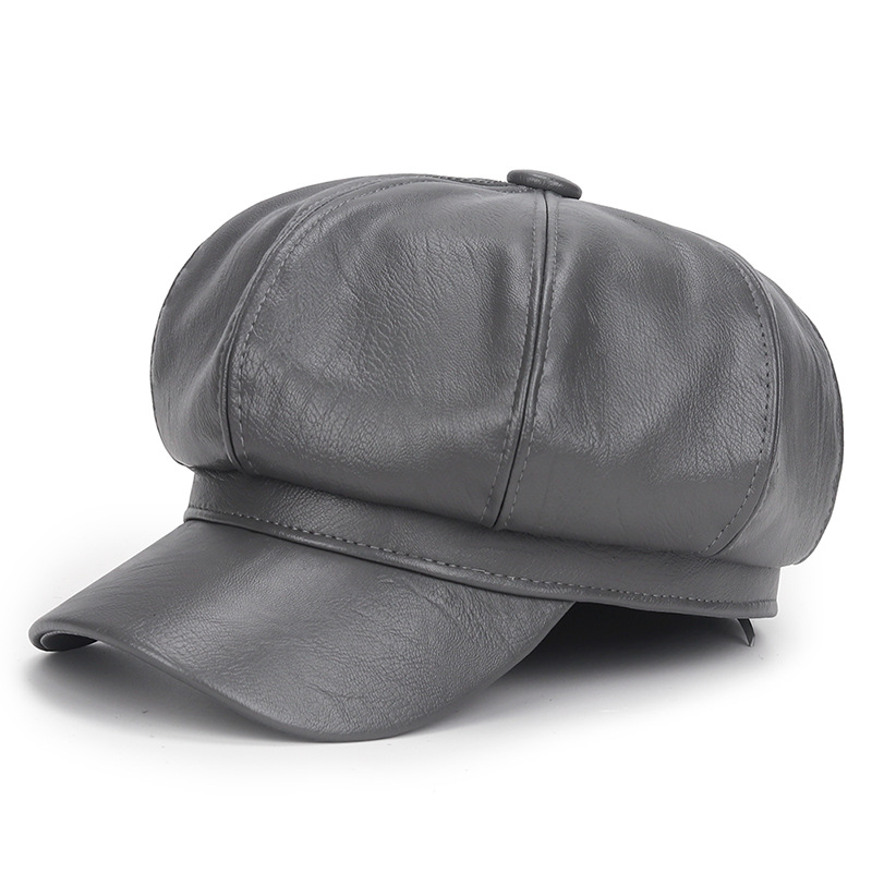 Chapeau d'hiver en cuir PU noi - Vintage Fashion Hats avis et prix