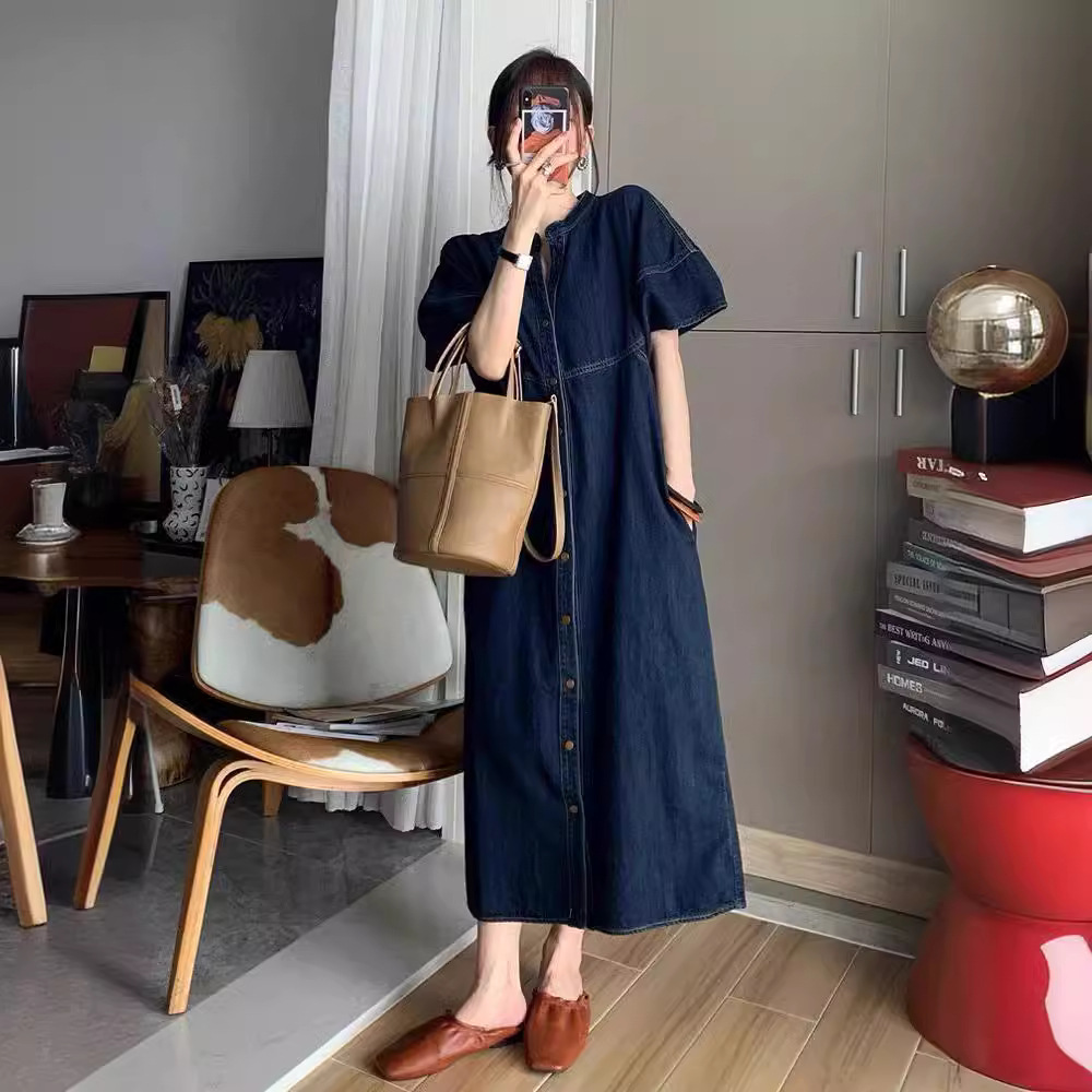 Nouvelle robe longue en jean a - V Vintage Fashion avis et prix