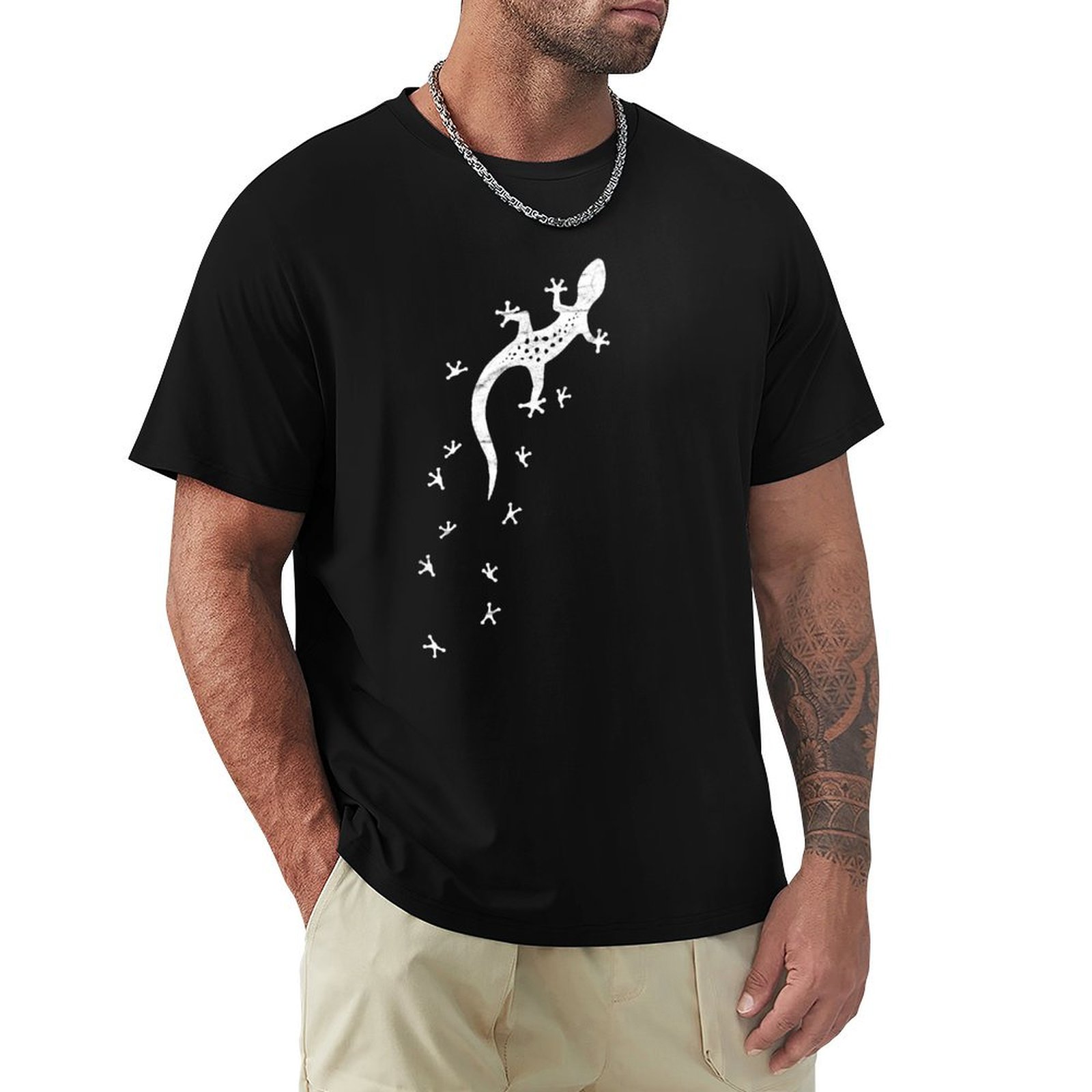 T-shirt imprimé motif lézard r - Vintage Fashion Drawings avis et prix